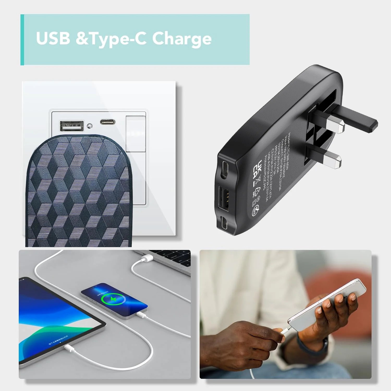 Trending Products 2025 New Arrivals Slim Fast Travel Chargers & Adapters, UK Folding Pin 65W Usb C Wall Charger for Smartphone