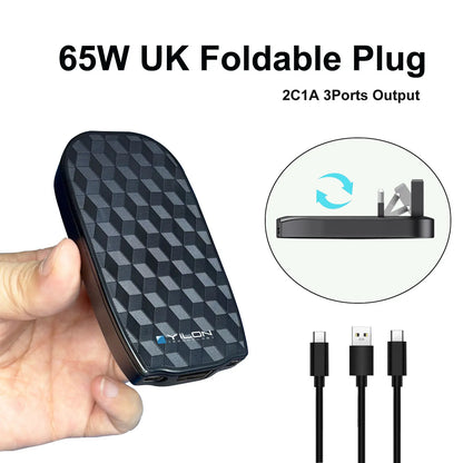 Trending Products 2025 New Arrivals Slim Fast Travel Chargers & Adapters, UK Folding Pin 65W Usb C Wall Charger for Smartphone